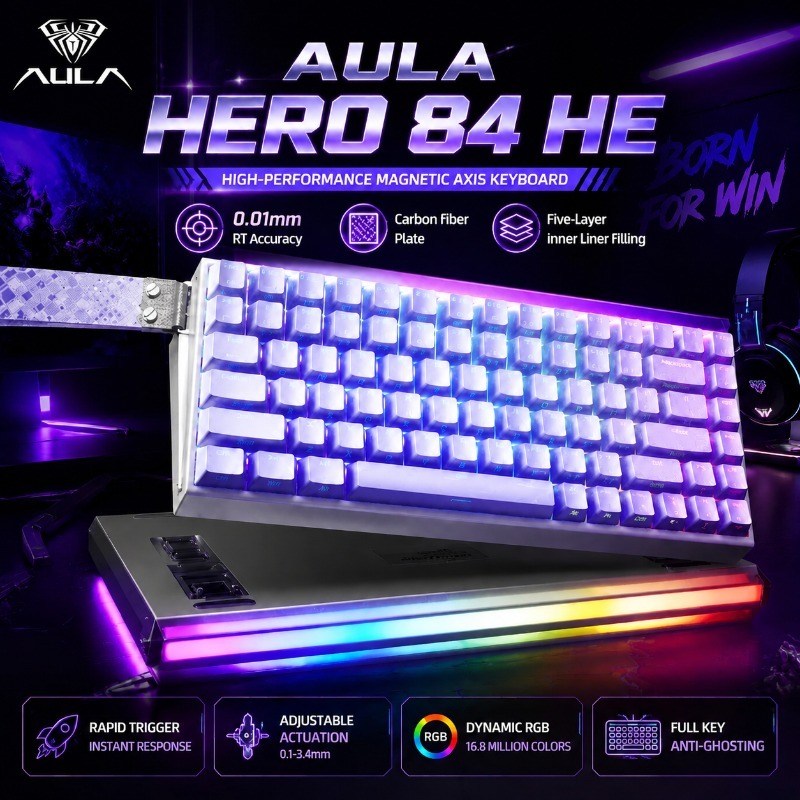 Gaming Keyboard Backlit - Klawiatura mechaniczna gamingowa AULA HERO84 z