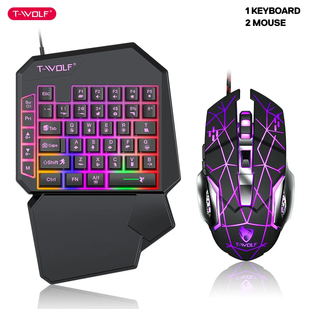 Gaming Keyboard Half - T-WOLF TF900 jednoręczny zestaw tronów klawiatury