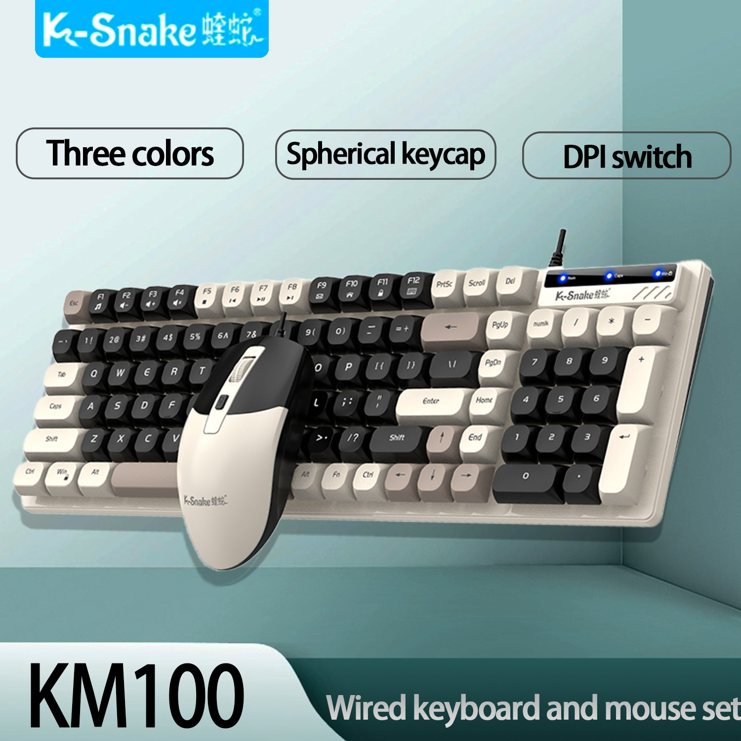 Gaming Keyboard And Mouse For Xbox - K-Snake KM100 Przewodowy modny zestaw klawiatury