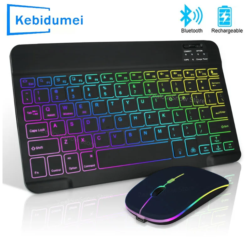 Gaming Keyboard And Mouse For Xbox - Mini podświetlana bezprzewodowa klawiatura RGB Bluetooth