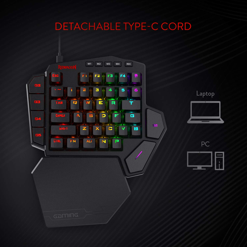 Redragon K585 DITI jednoręczna – Gaming Keyboard Half recenzja i cena
