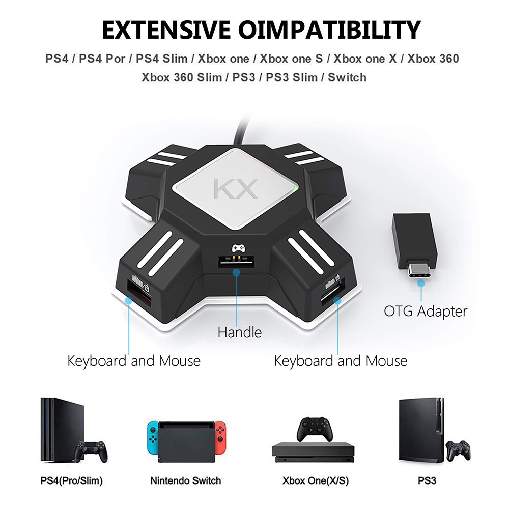 Adapter KX do kontrolera PS4,  – Gaming Keyboard And Mouse For Xbox recenzja i cena