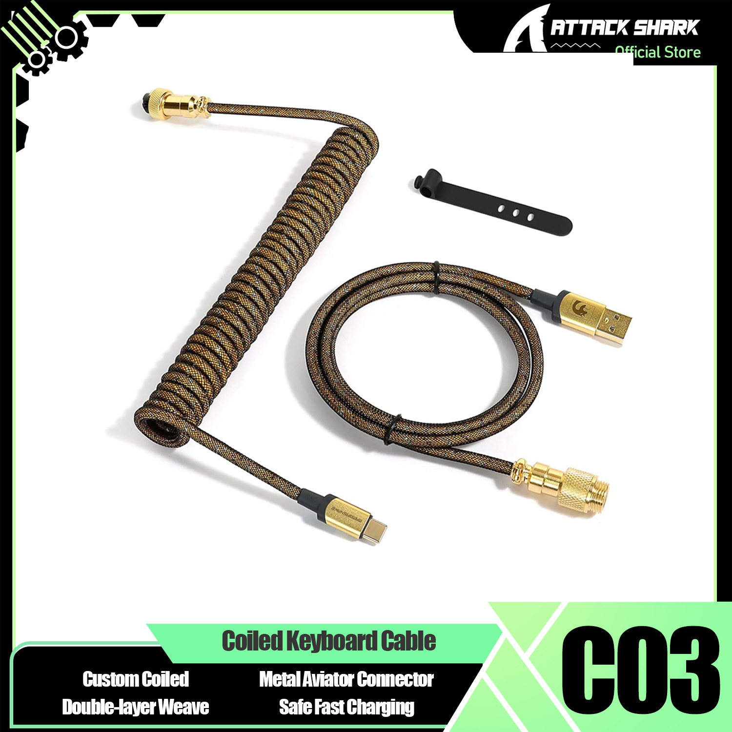 ATTACK SHARK * MAMBASNAKE C03  – Coiled Usb Cable recenzja i cena