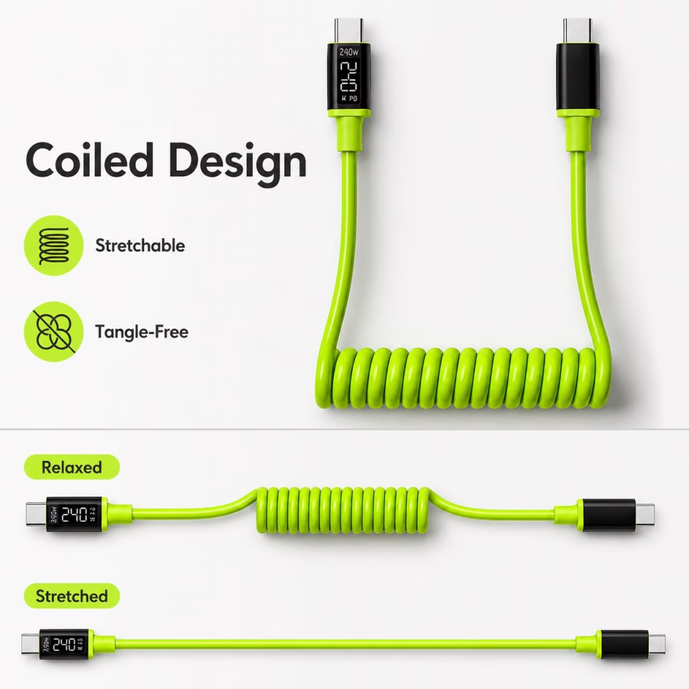 Kabel spiralny USB-C/USB-A do  – Coiled Usb Cable recenzja i cena